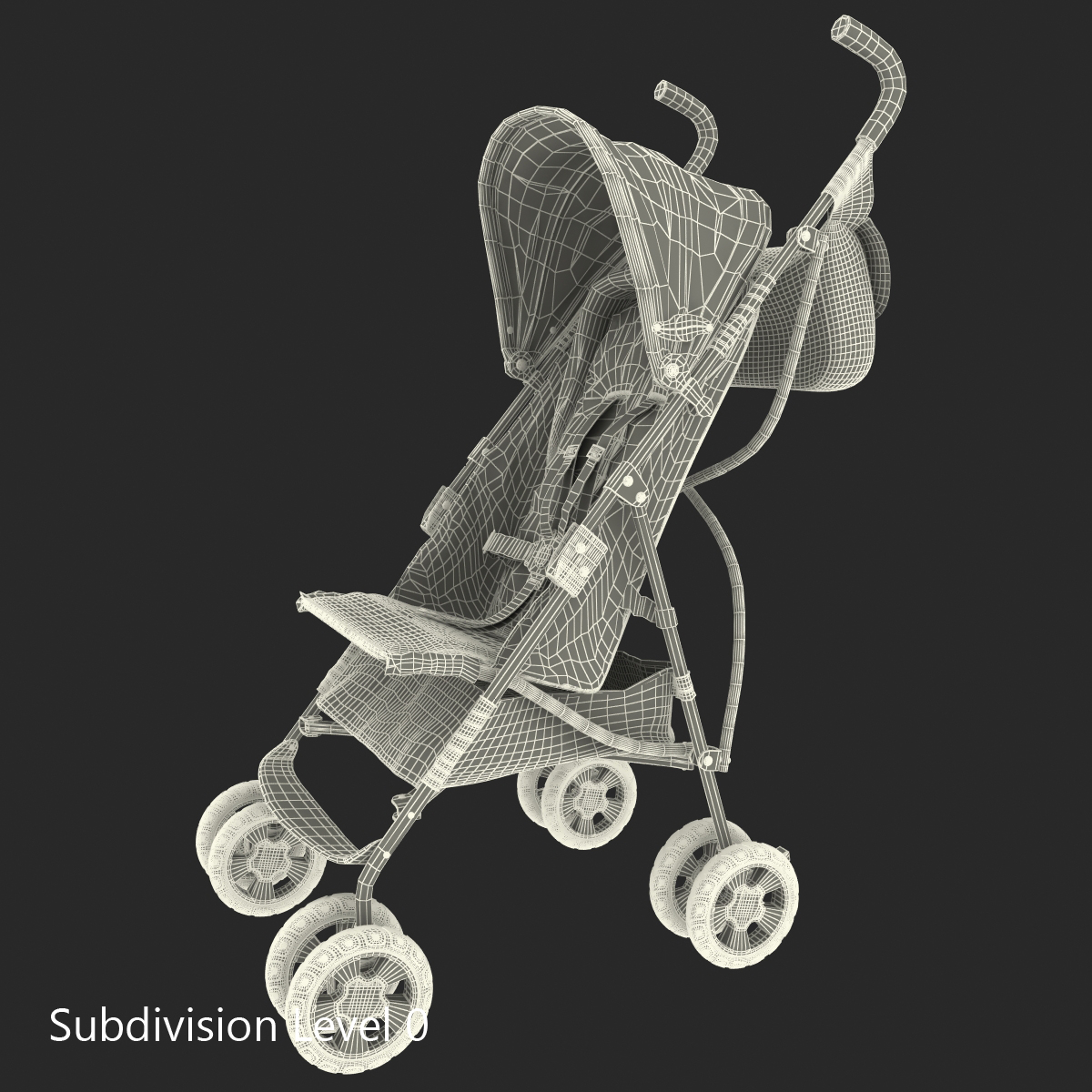 3D model Baby Stroller Orange