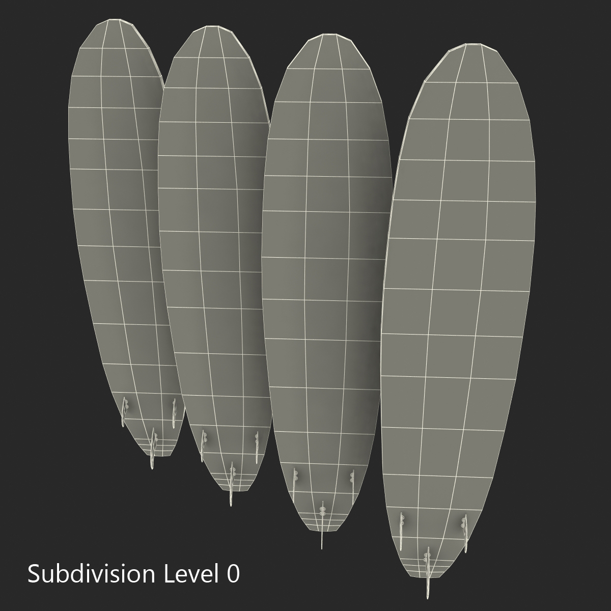 3D Surfboard Longboard Set model