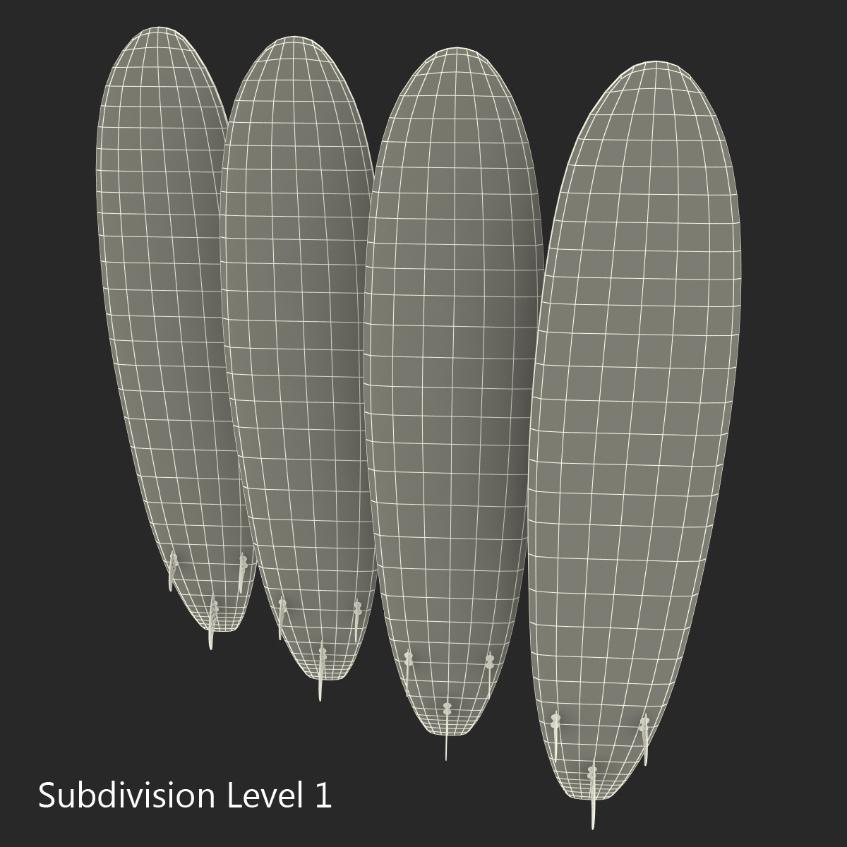 3D Surfboard Longboard Set model