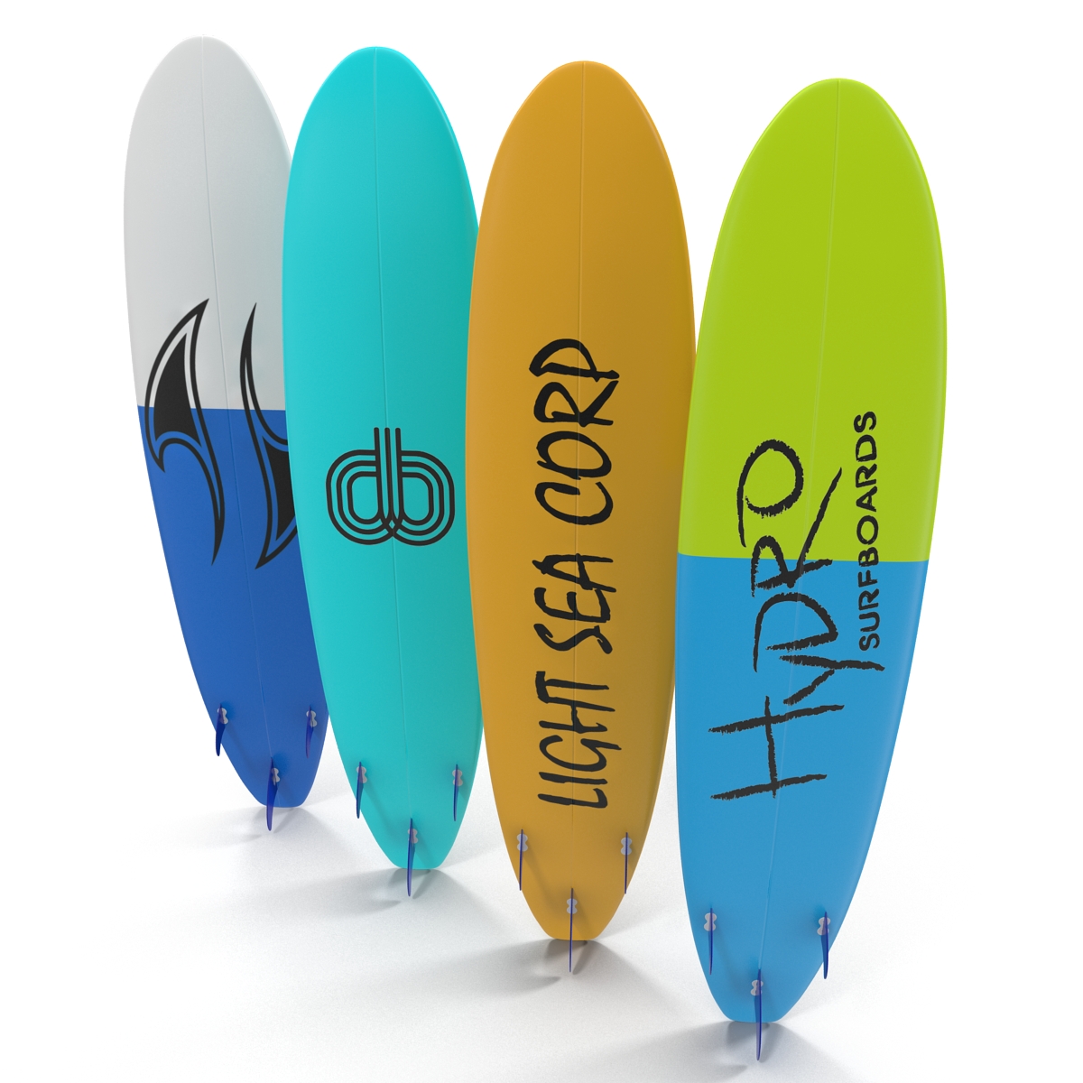 3D Surfboard Longboard Set model