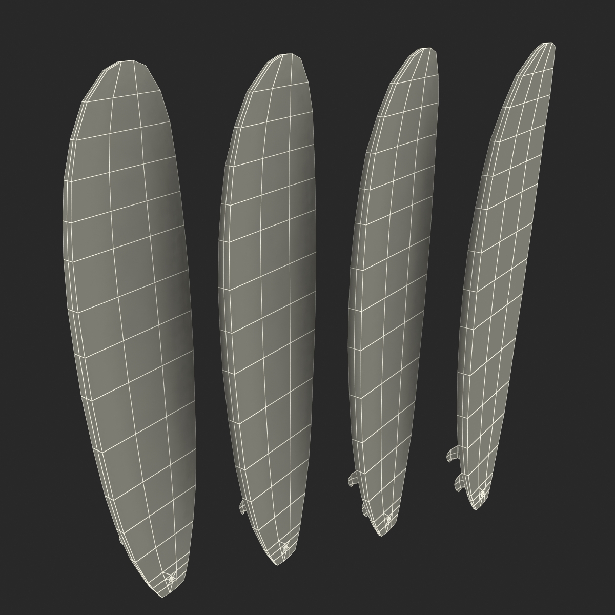 3D Surfboard Longboard Set model