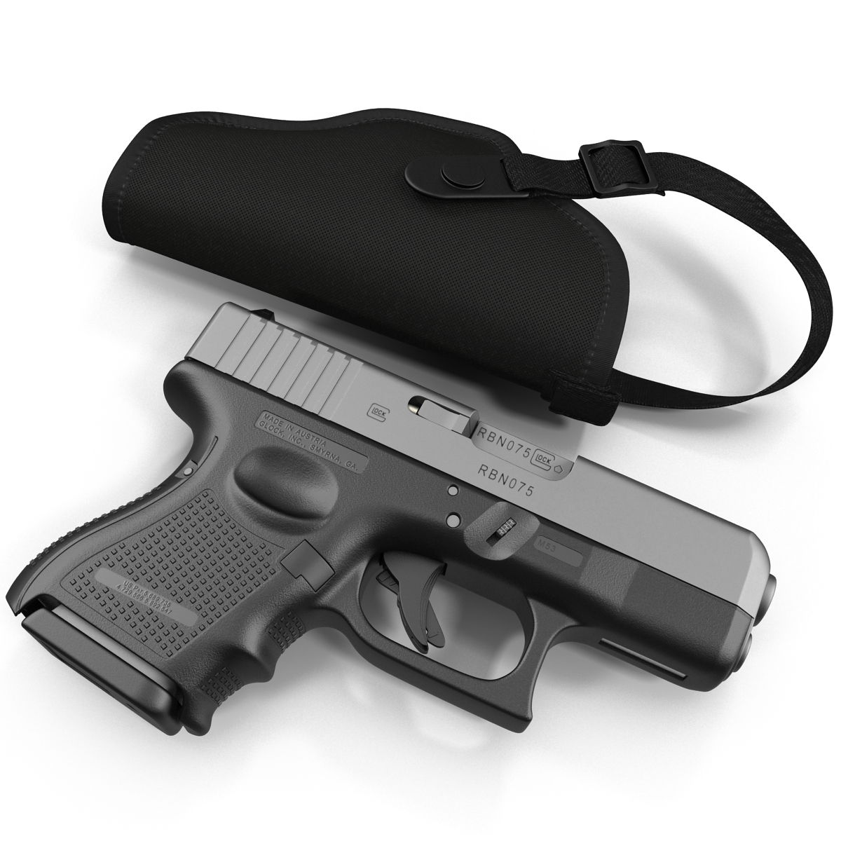 3D model Glock 26 and Holster