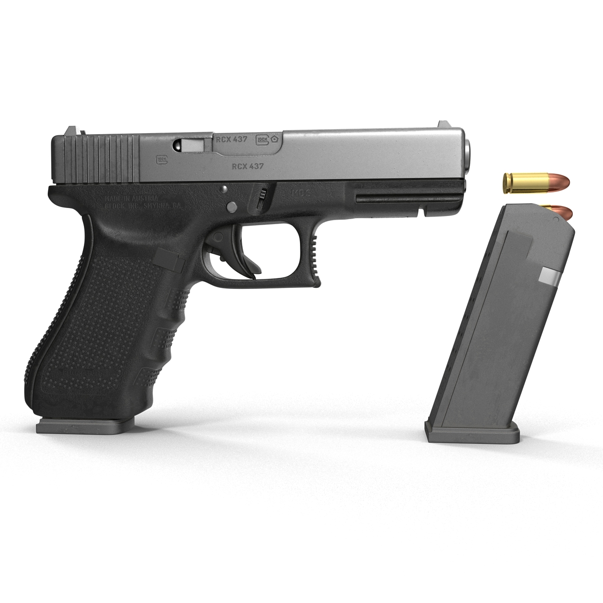 3D Glock 17 Semi Automatic Pistol Black