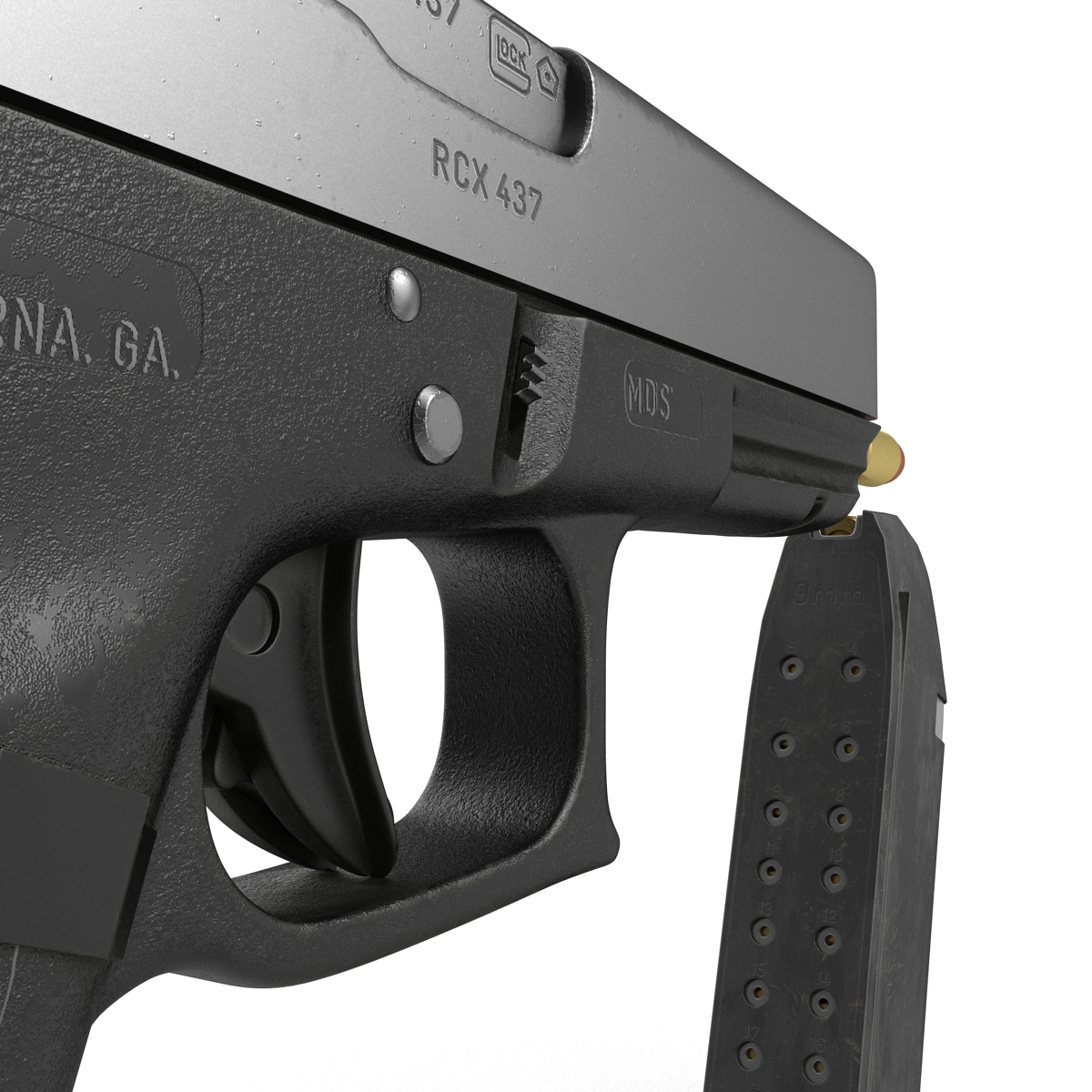 3D Glock 17 Semi Automatic Pistol Black