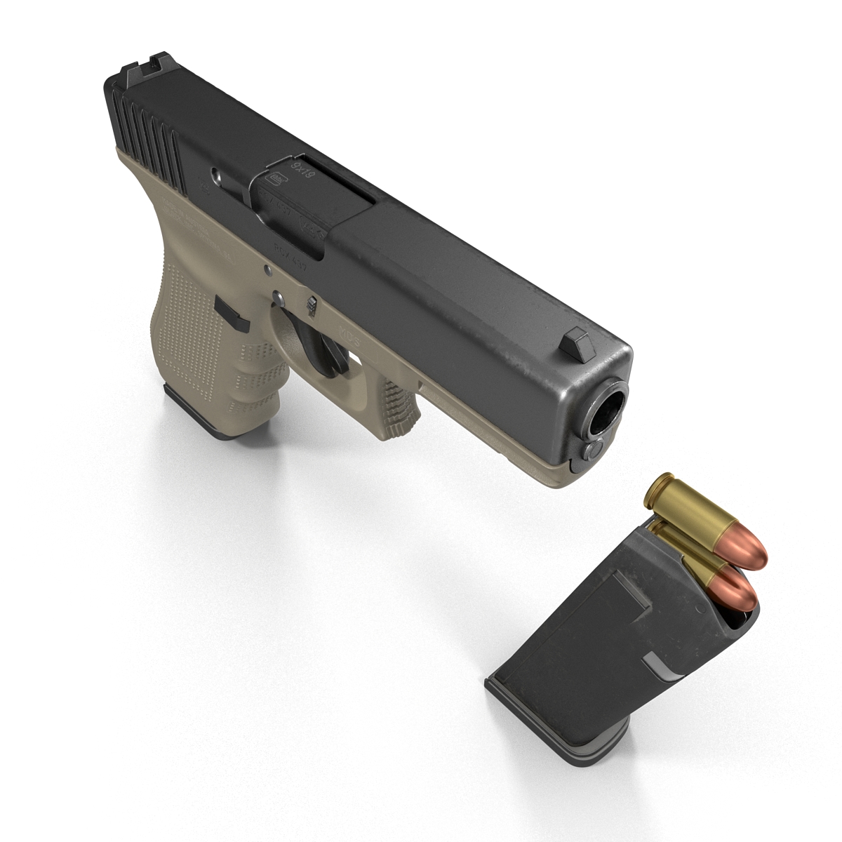 3D model Glock 17 Semi Automatic Pistol