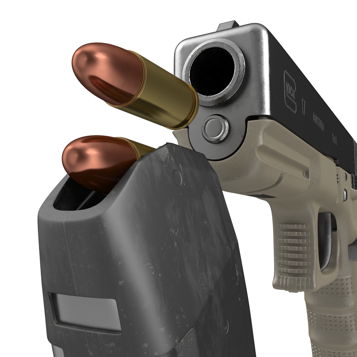 3D model Glock 17 Semi Automatic Pistol