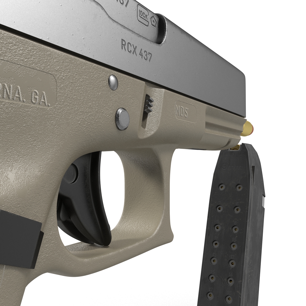 3D model Glock 17 Semi Automatic Pistol