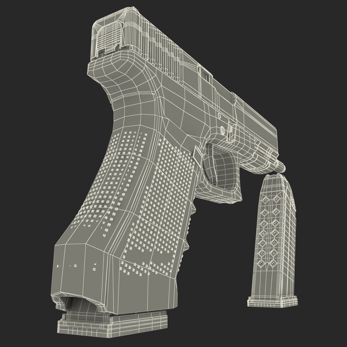 3D model Glock 17 Semi Automatic Pistol