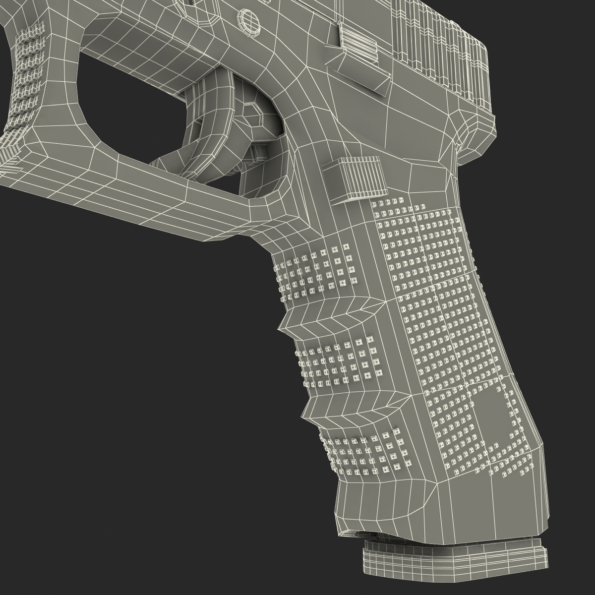 3D model Glock 17 Semi Automatic Pistol