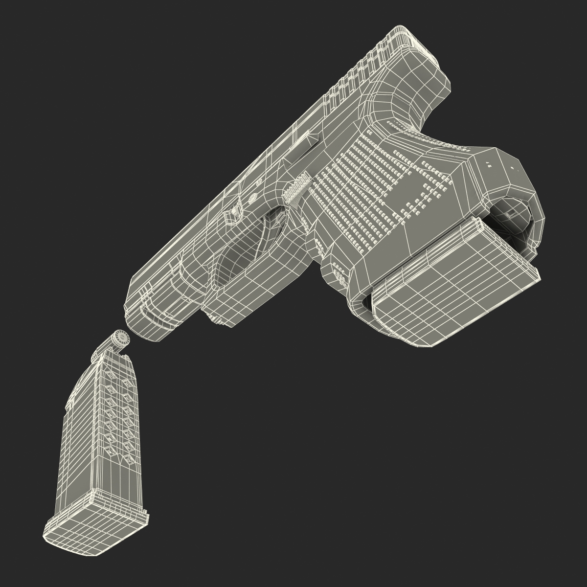 3D model Glock 17 Semi Automatic Pistol