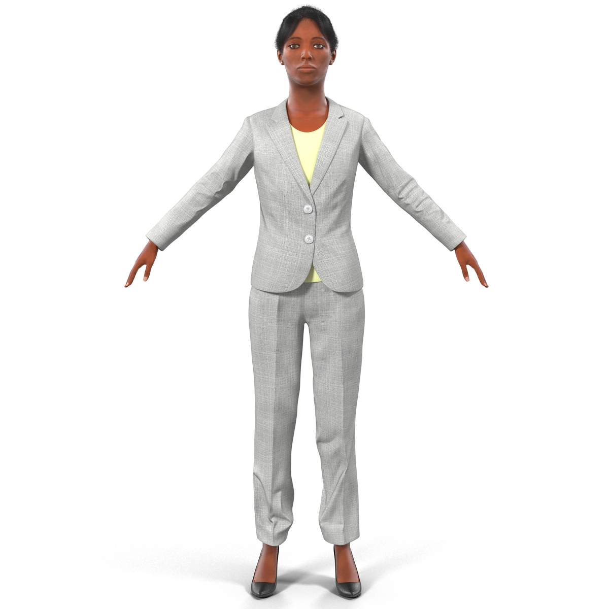 3D model Business Woman African American Rigged 2