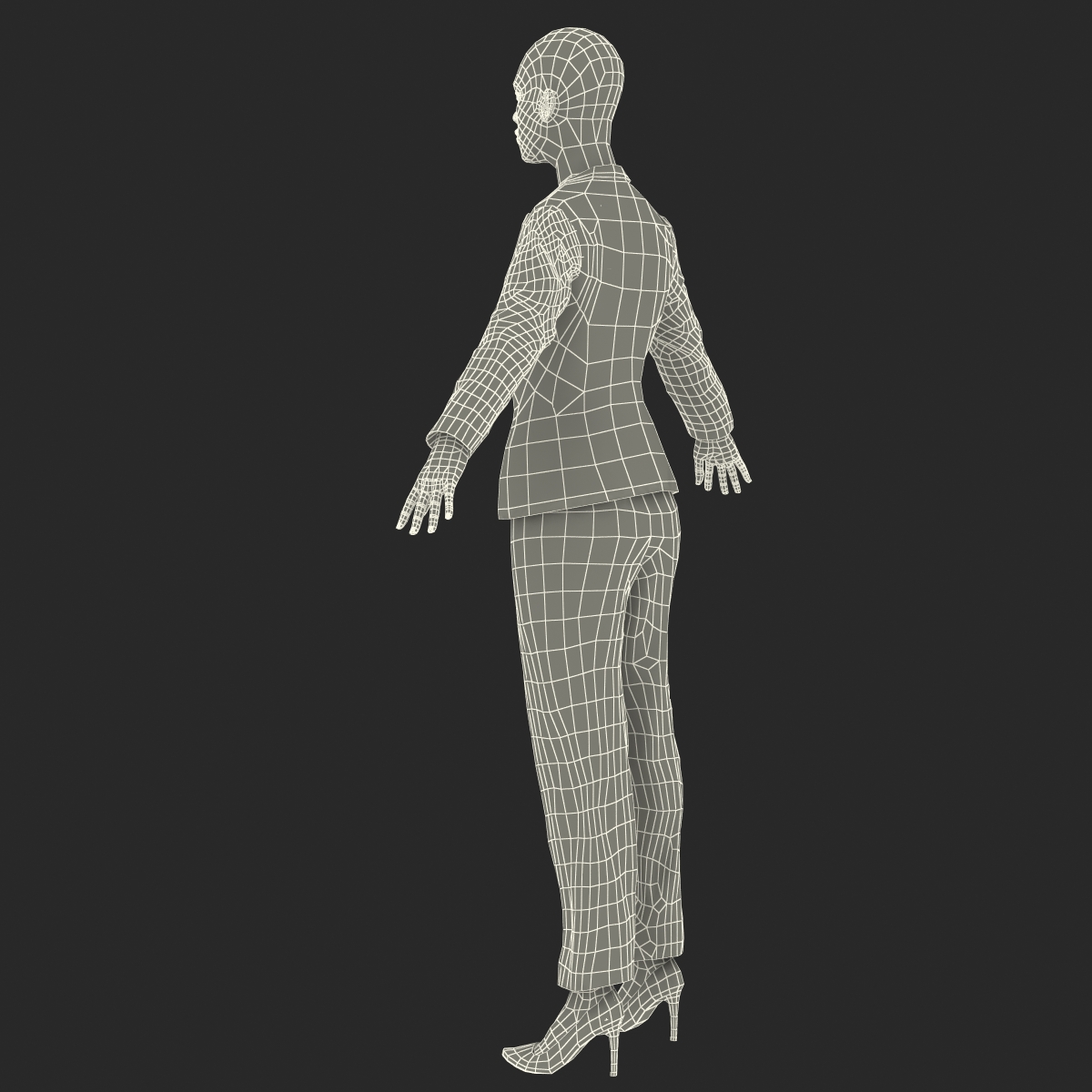 3D model Business Woman African American Rigged 2