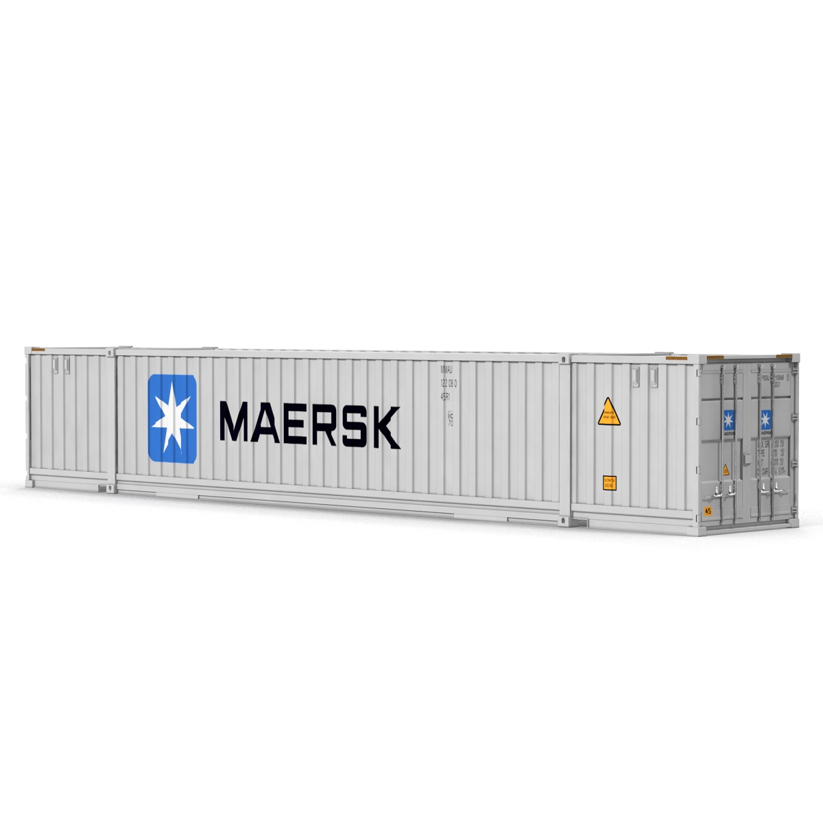 53 ft Shipping ISO Container White 3D model