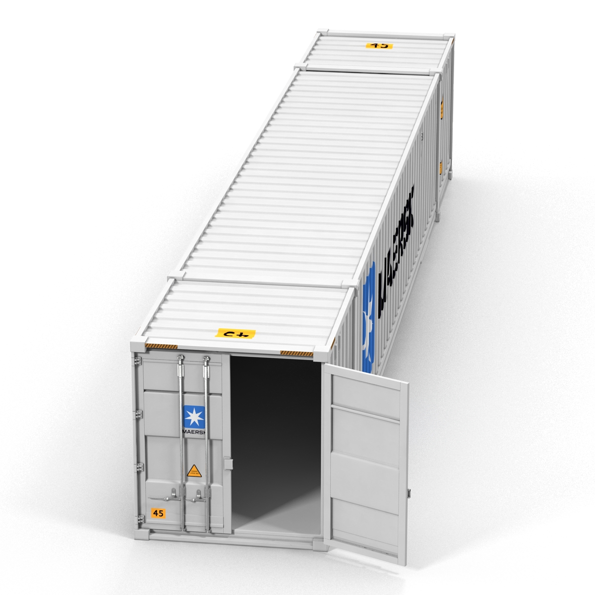 53 ft Shipping ISO Container White 3D model