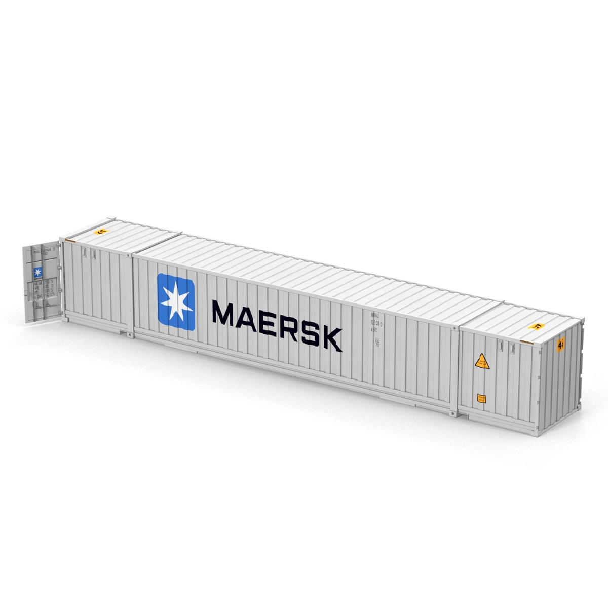 53 ft Shipping ISO Container White 3D model