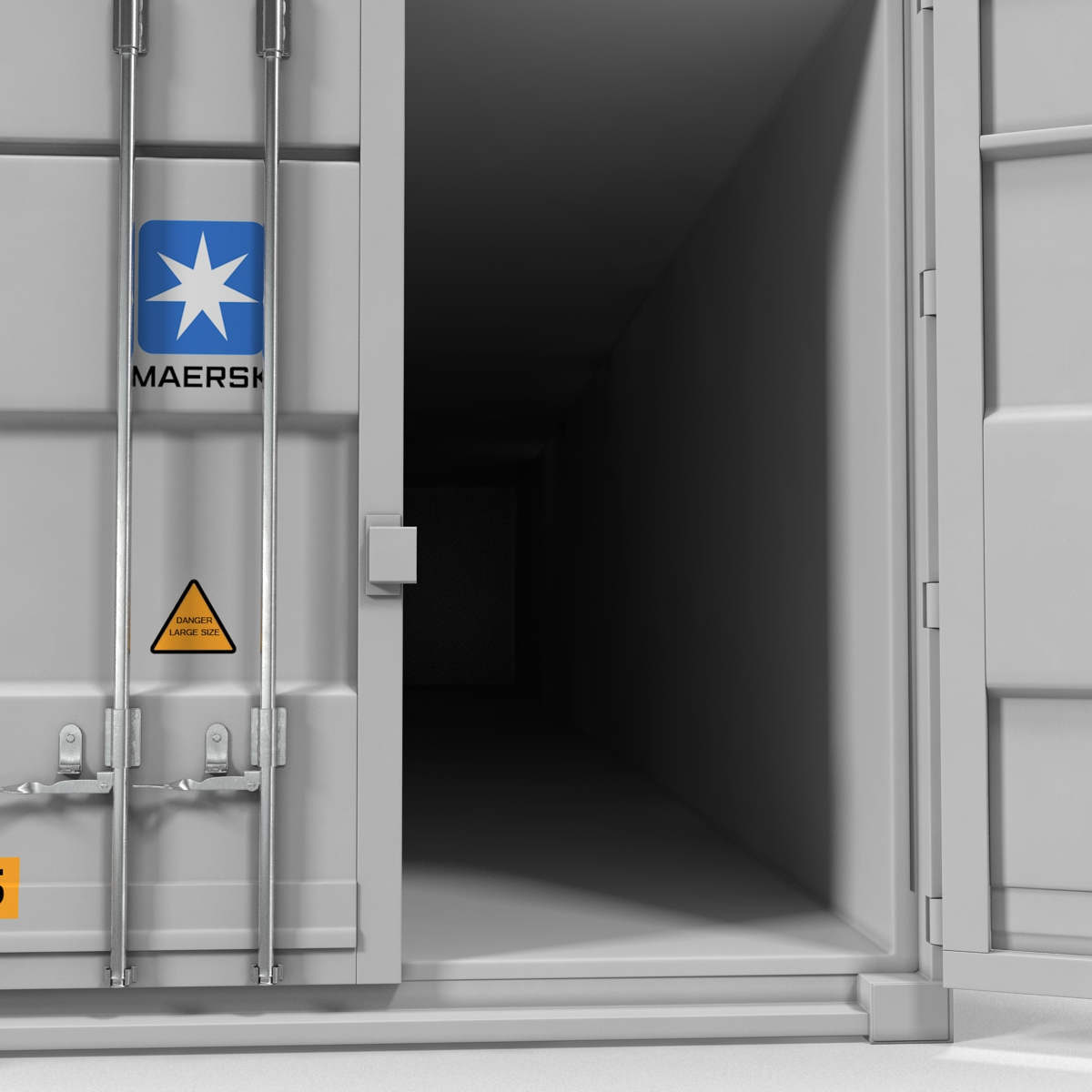 53 ft Shipping ISO Container White 3D model