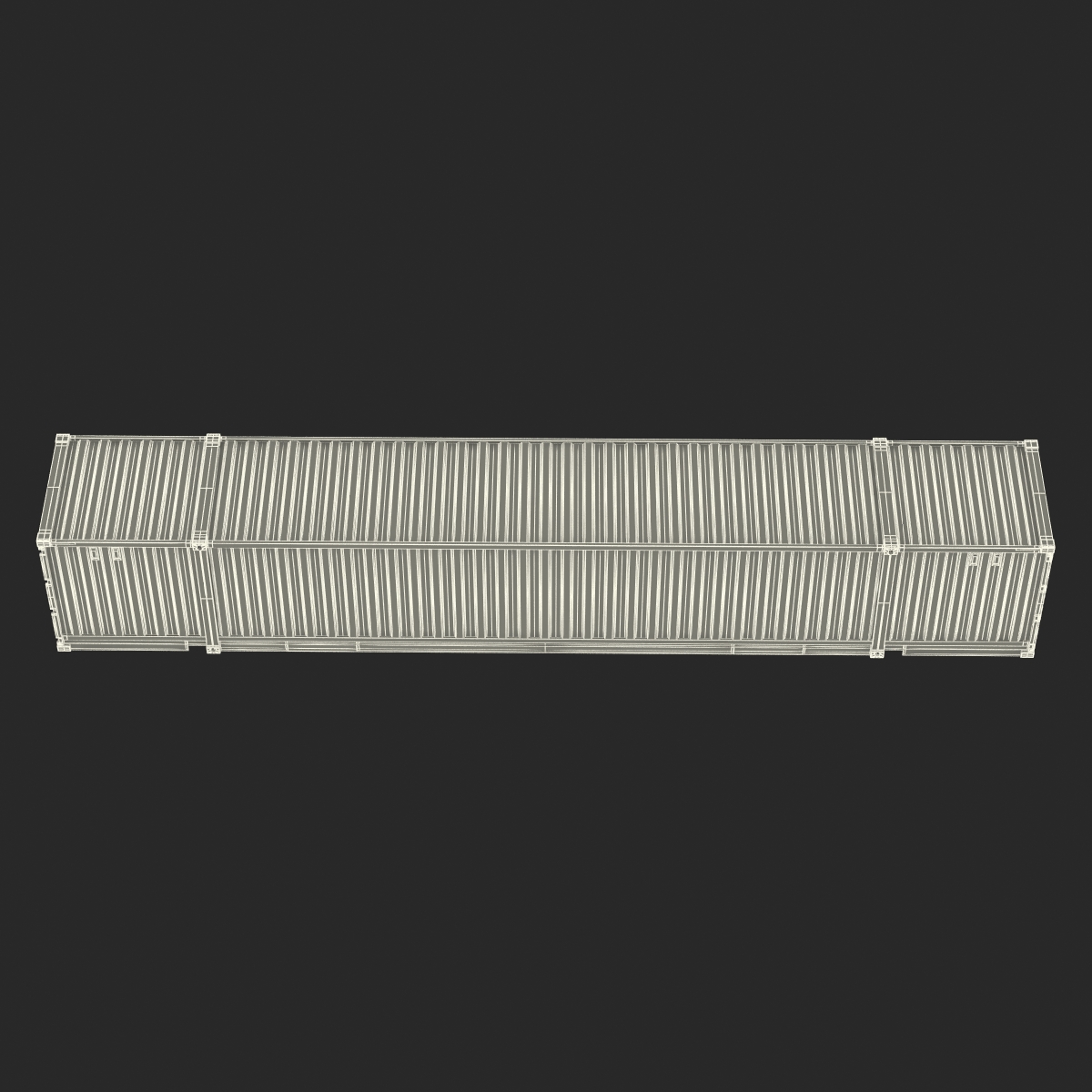 53 ft Shipping ISO Container White 3D model