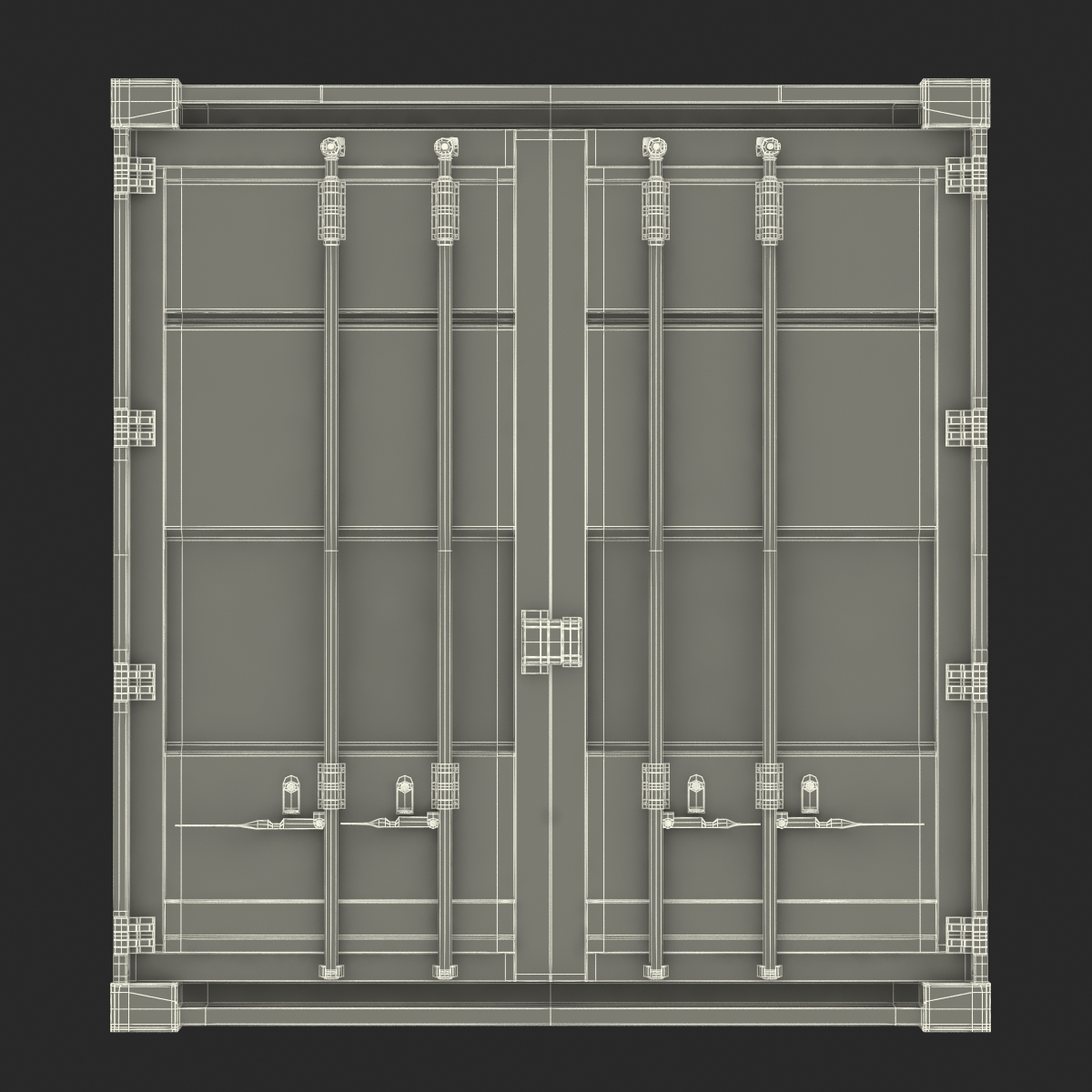 53 ft Shipping ISO Container White 3D model