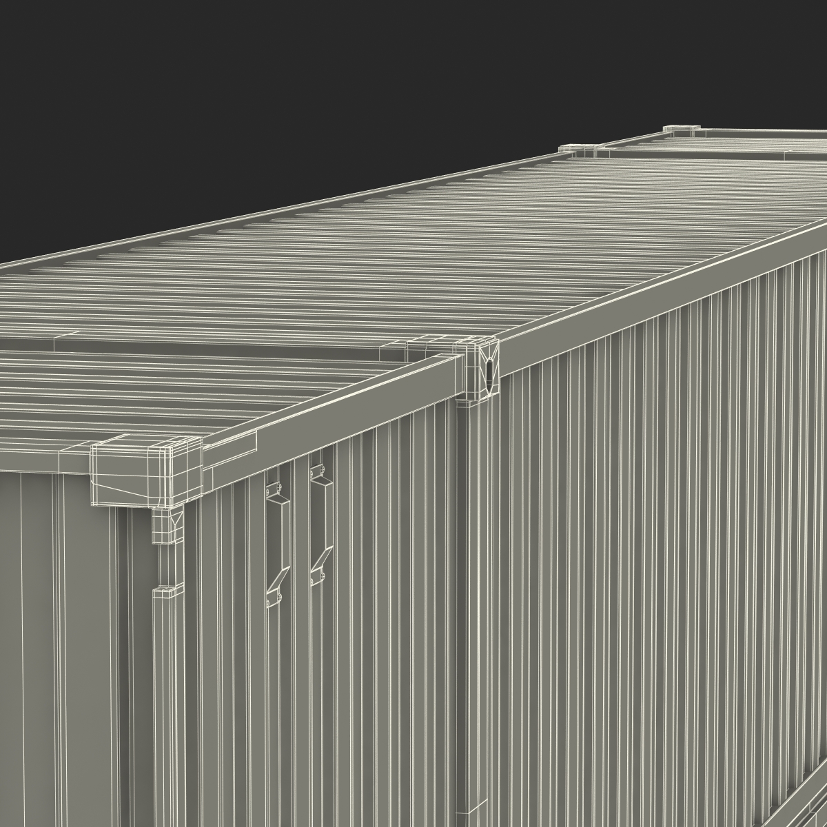 53 ft Shipping ISO Container White 3D model