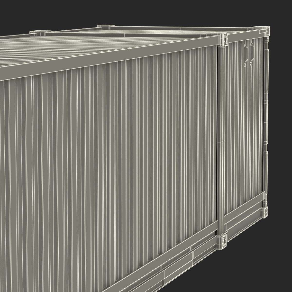 53 ft Shipping ISO Container White 3D model