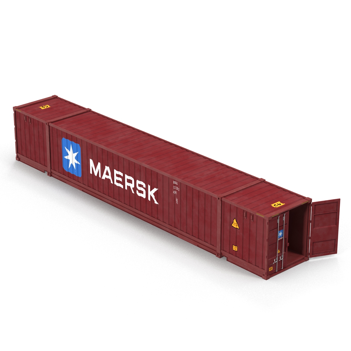 53 ft Shipping ISO Container Red 3D