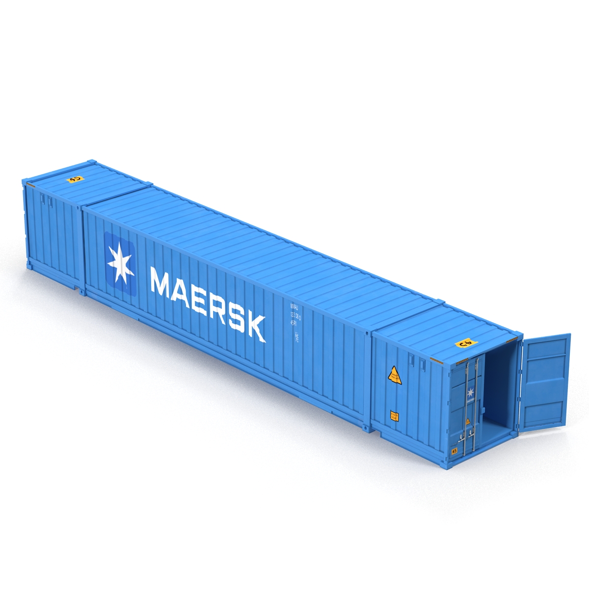 3D model 53 ft Shipping ISO Container Blue 2