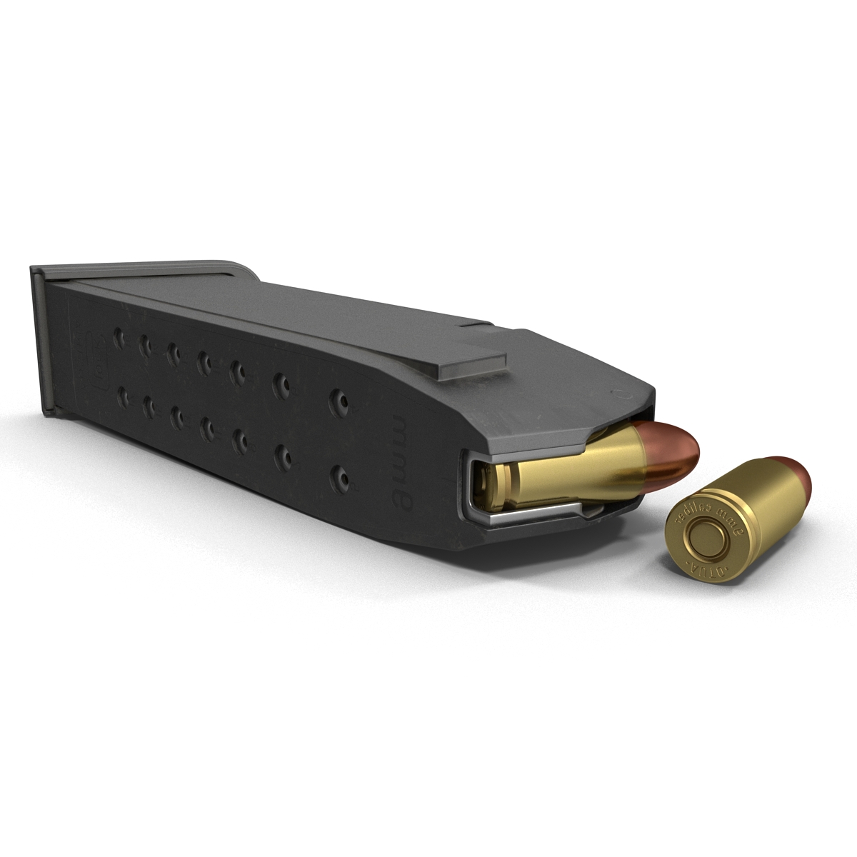 3D 9mm Ammo Clip model