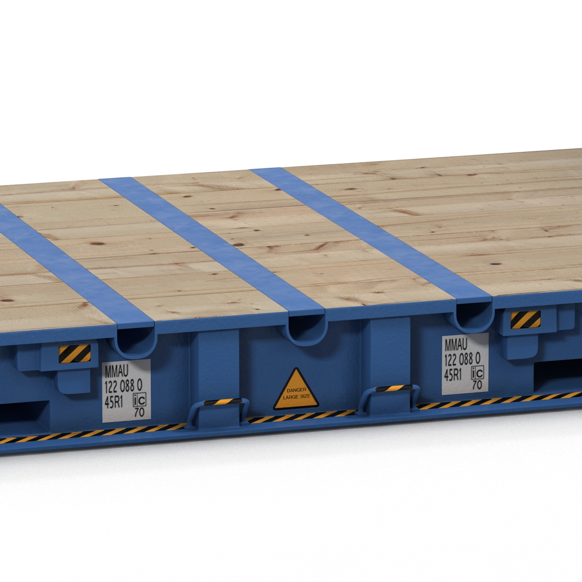 Flat Rack Container Blue 3D model