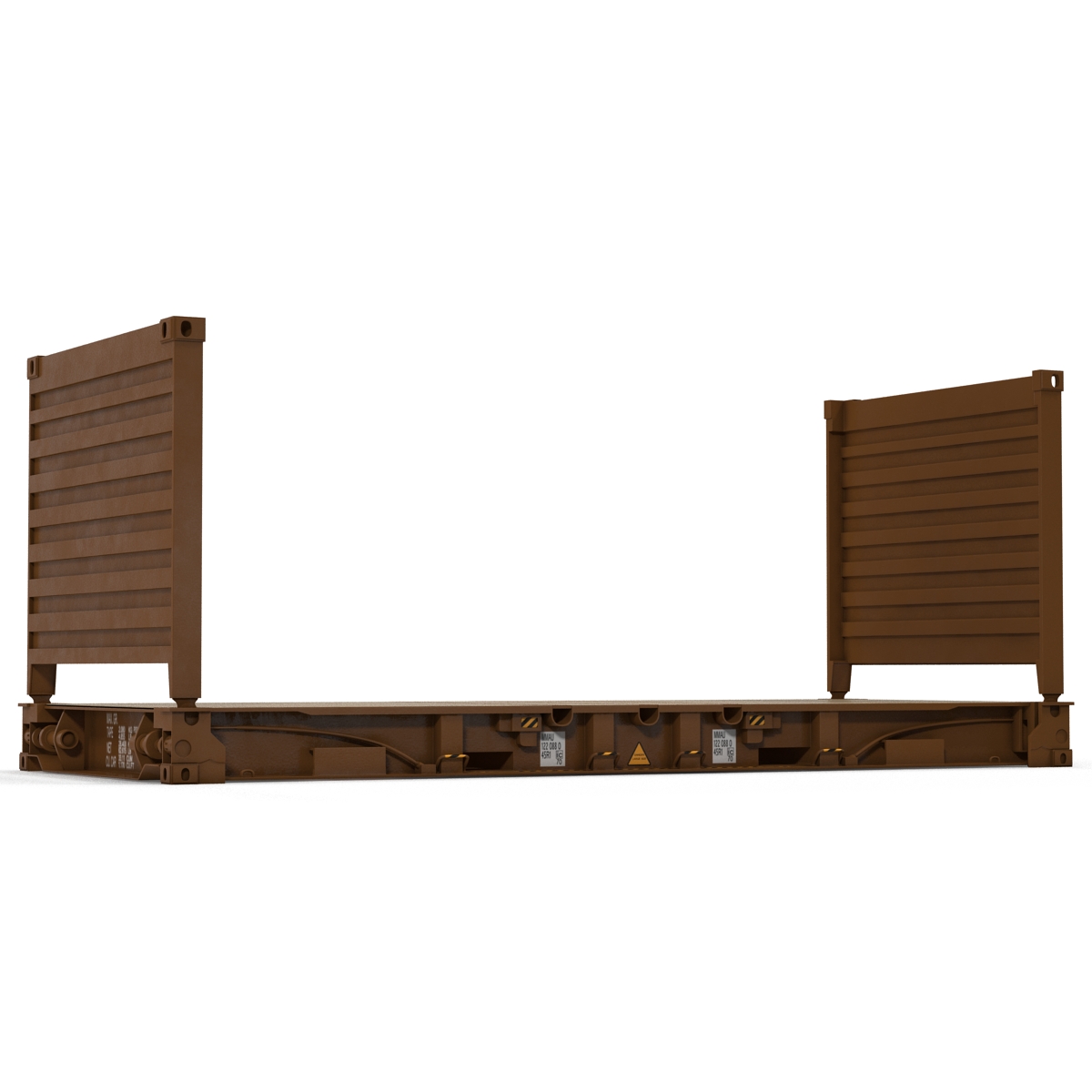 3D model Flat Rack Container Brown