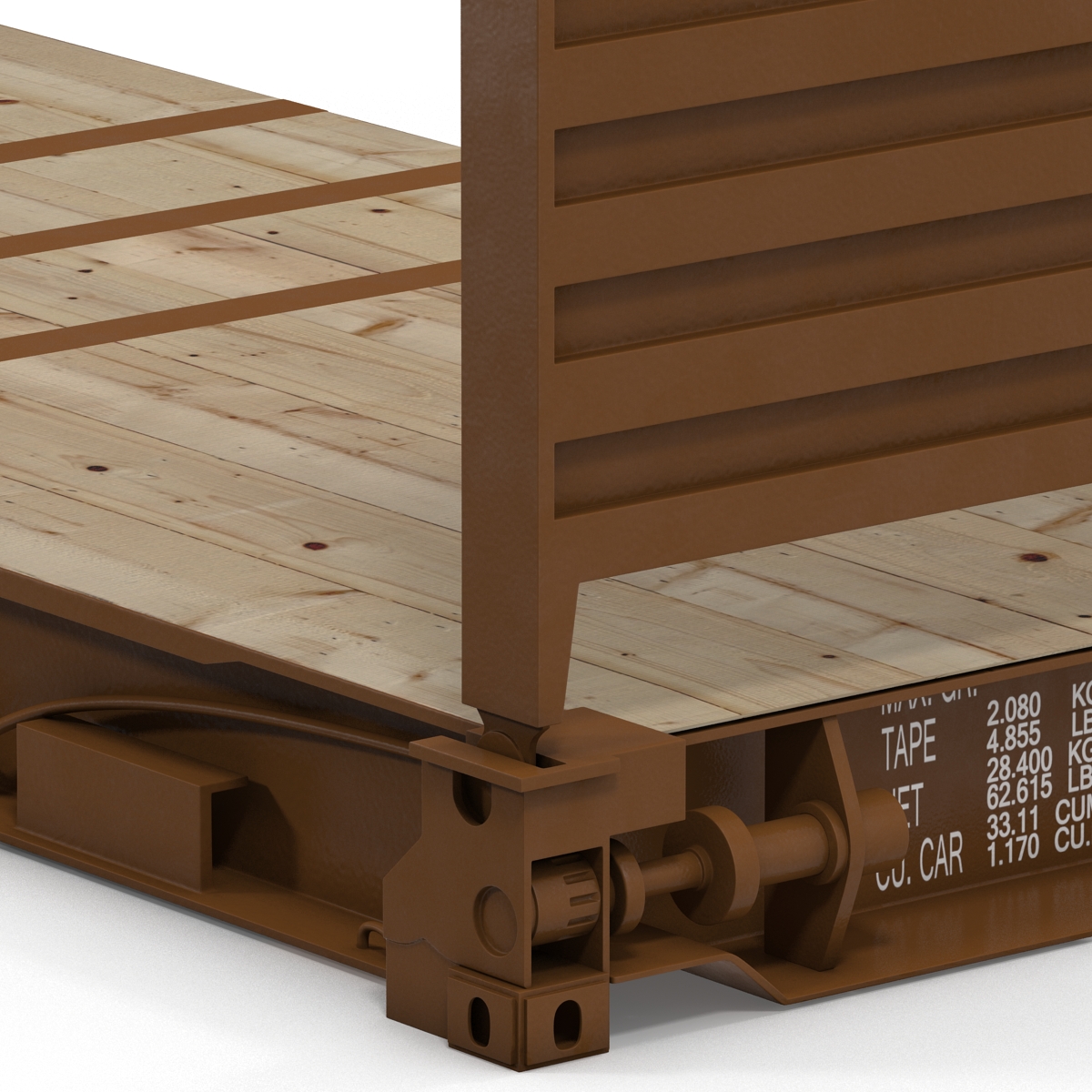 3D model Flat Rack Container Brown