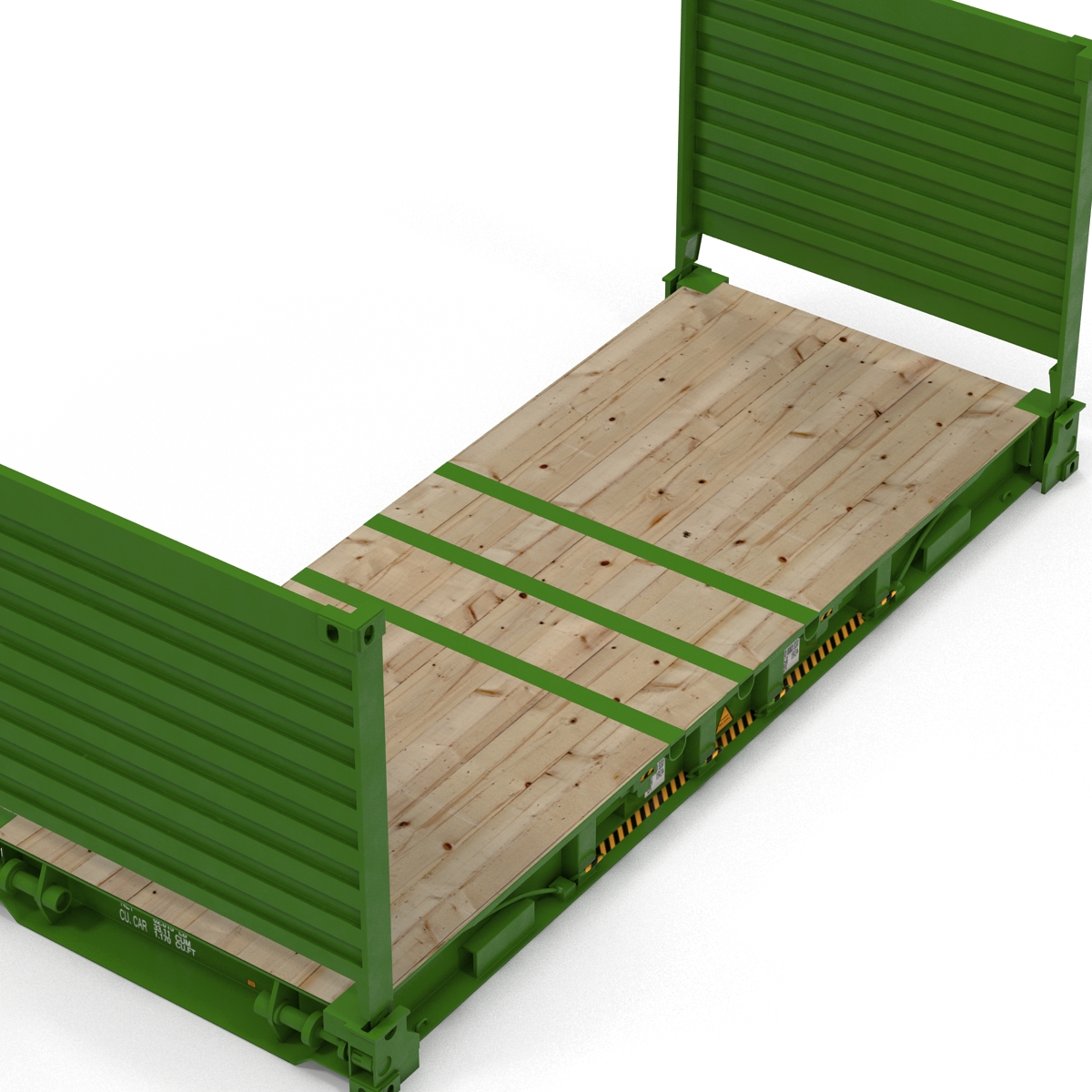 3D model Flat Rack Container Green