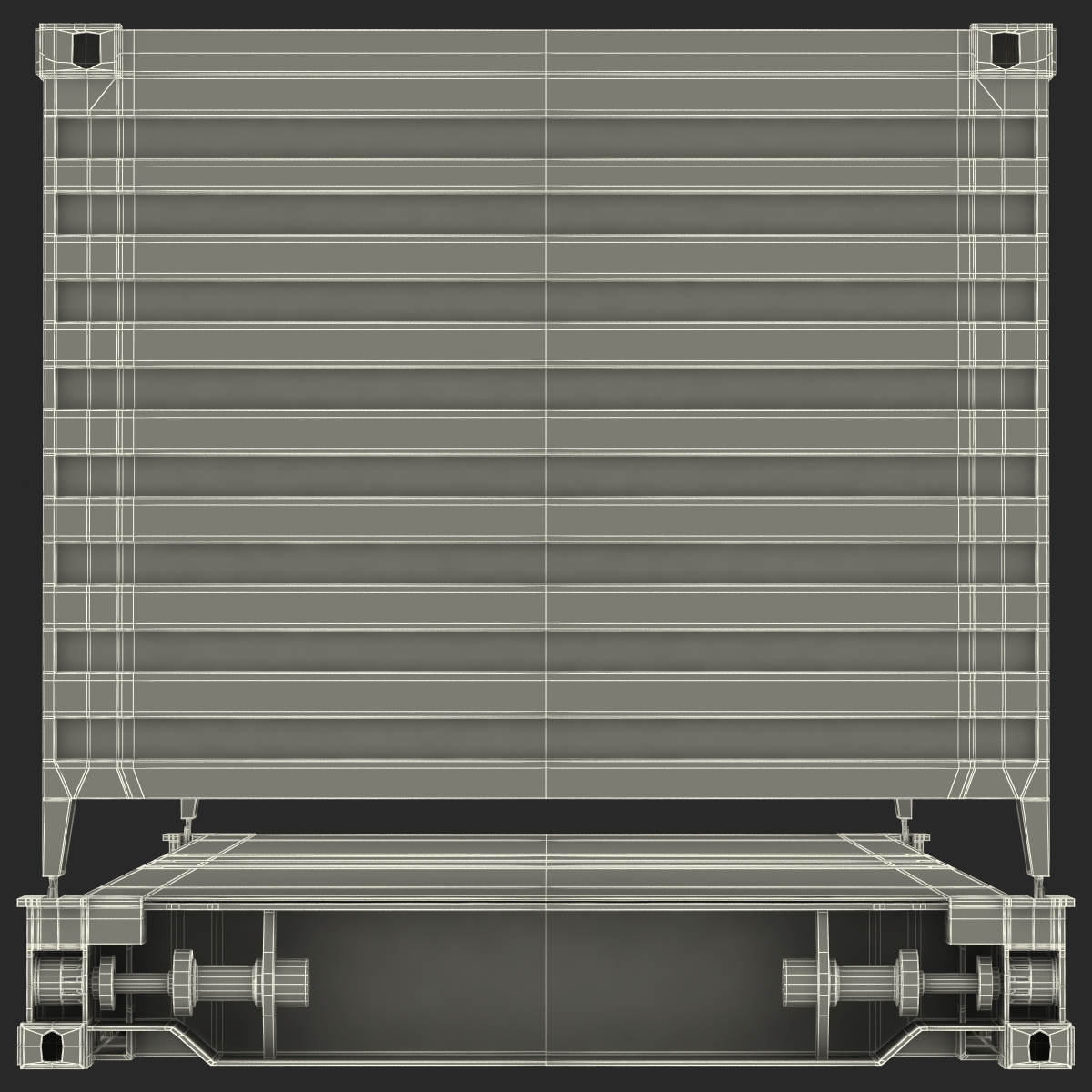 3D model Flat Rack Container Green