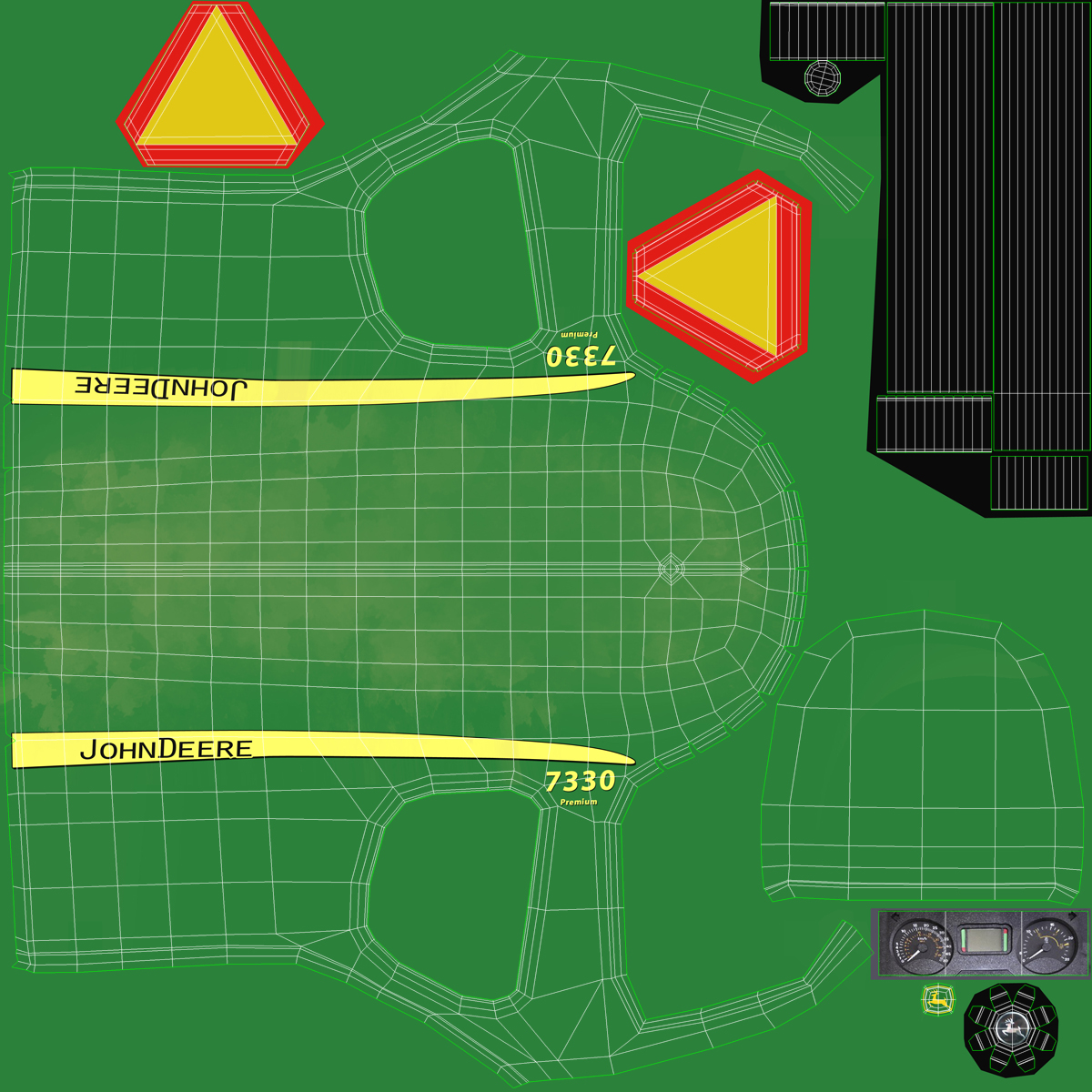 3D Tractor John Deere 7330 model