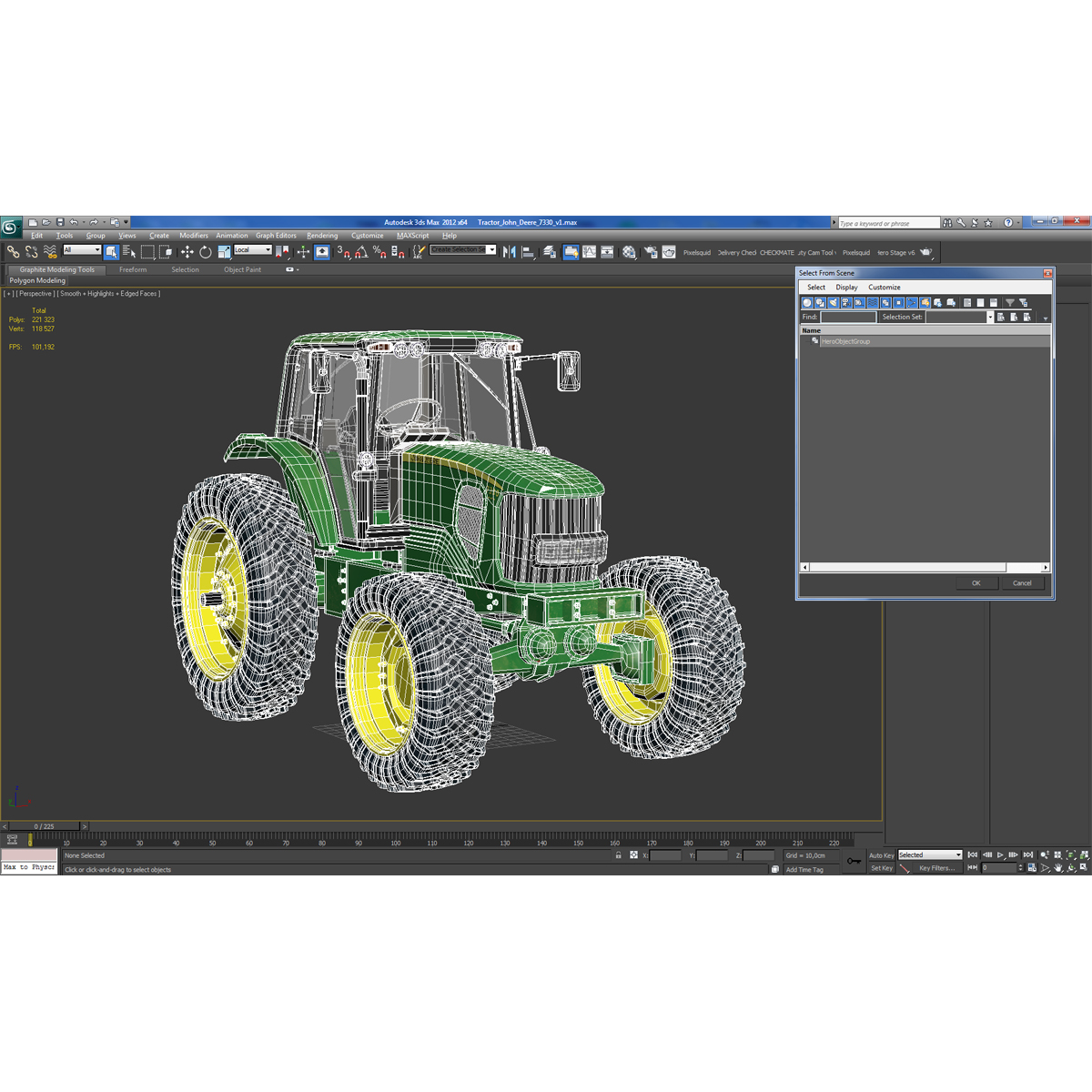 3D Tractor John Deere 7330 model