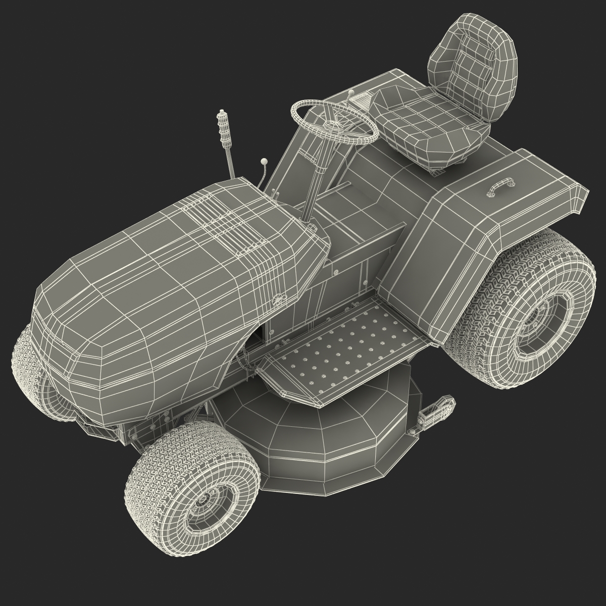 Lawn Tractor Snapper Rigged 3D