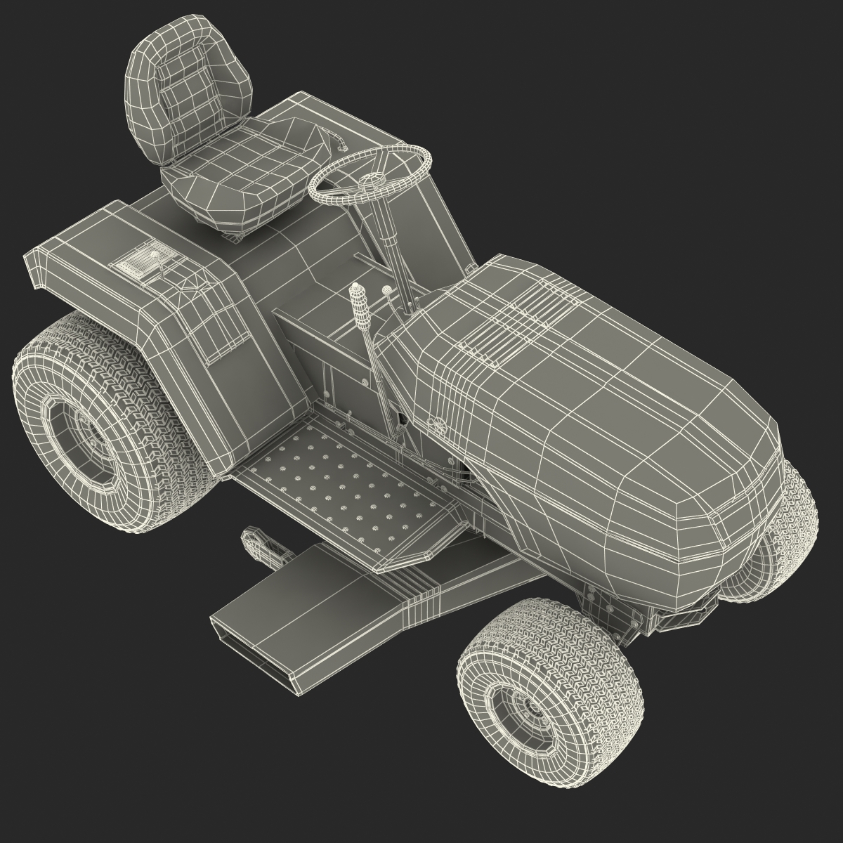 Lawn Tractor Snapper Rigged 3D