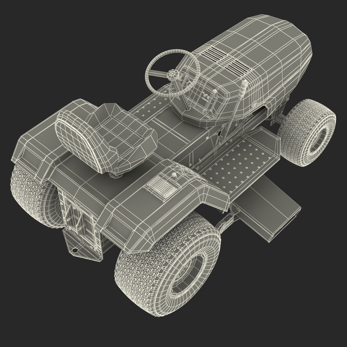 Lawn Tractor Snapper Rigged 3D