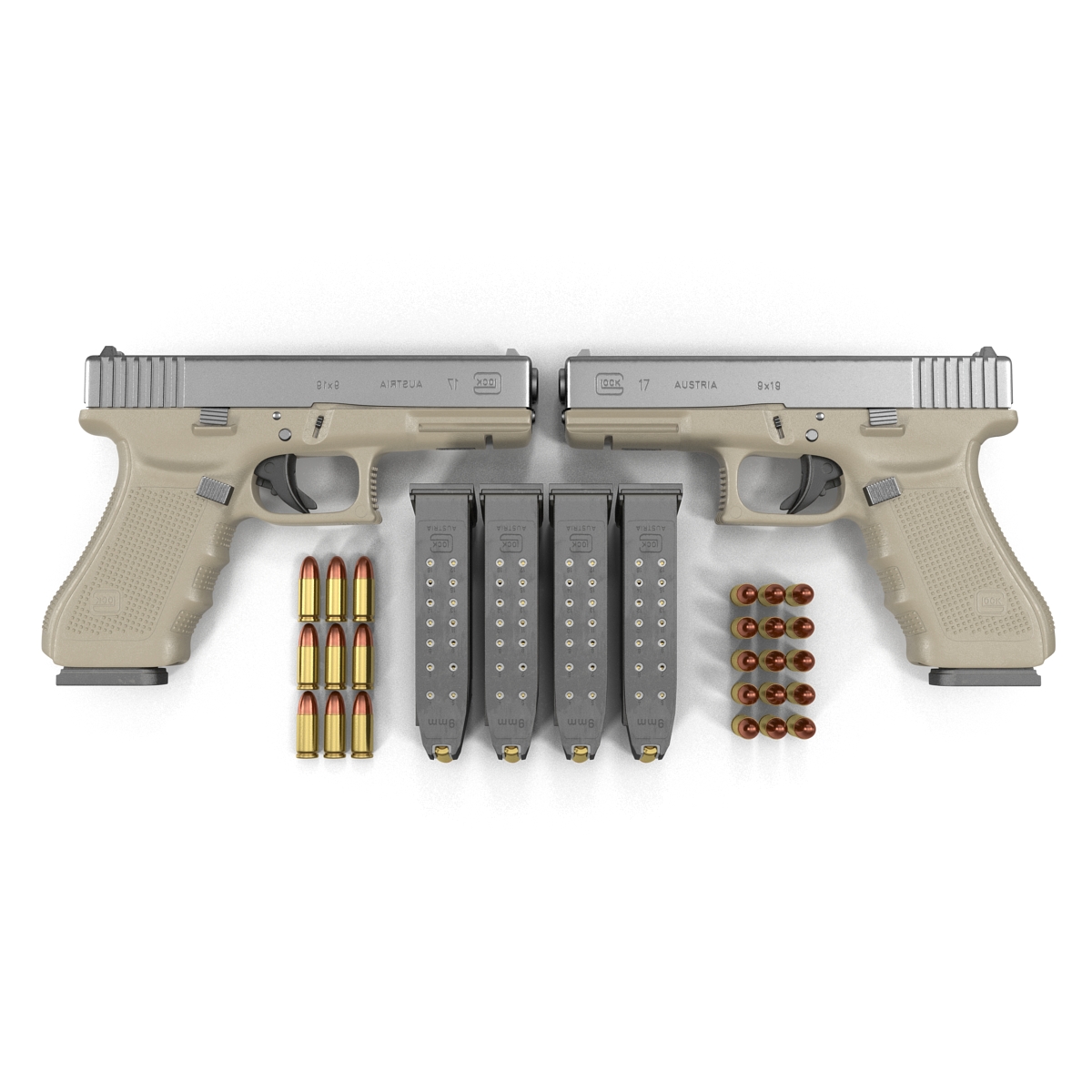 3D model Glock 17 Semi Automatic Pistol