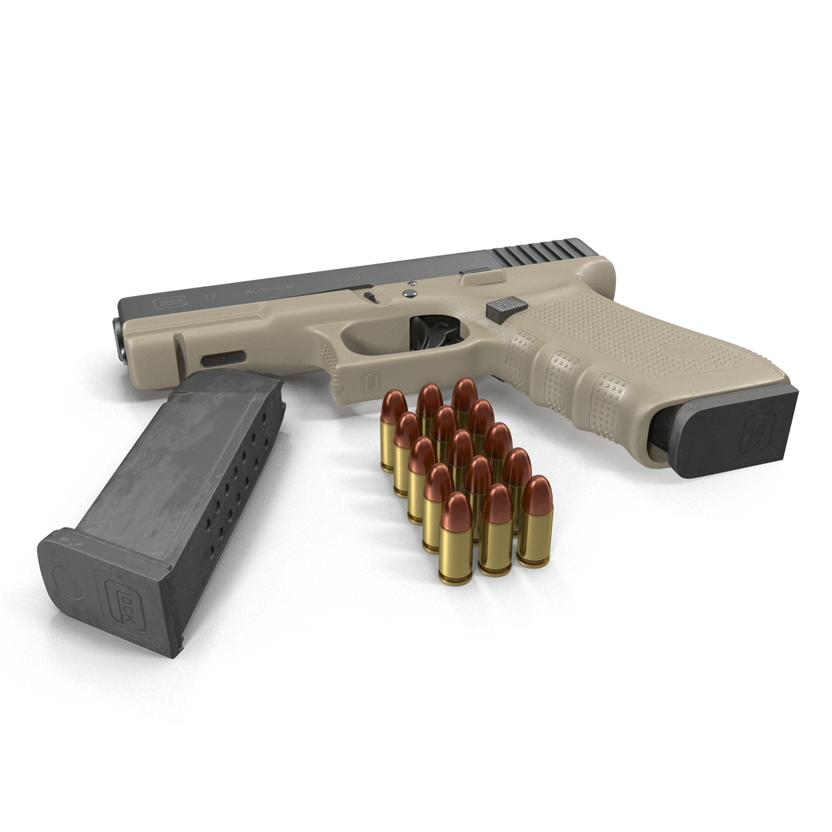 3D model Glock 17 Semi Automatic Pistol