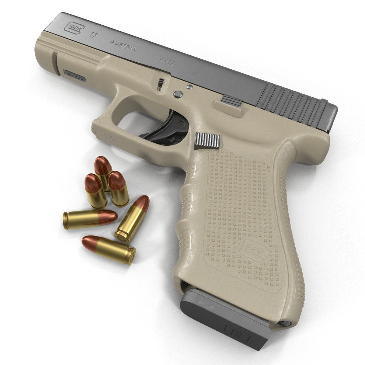 3D model Glock 17 Semi Automatic Pistol