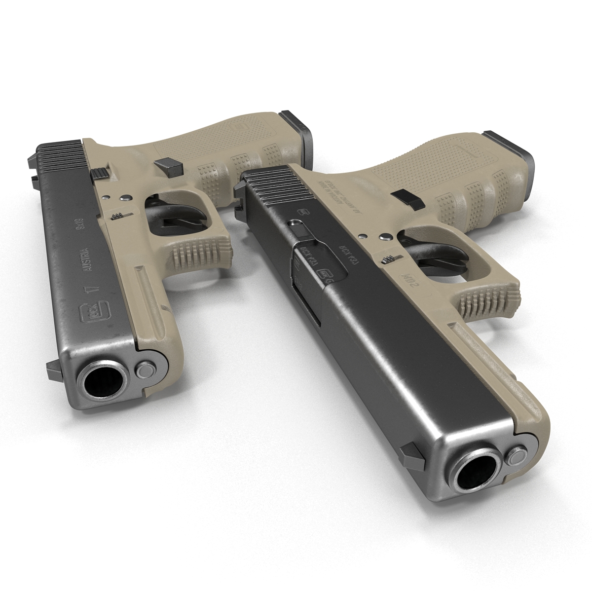 3D model Glock 17 Semi Automatic Pistol