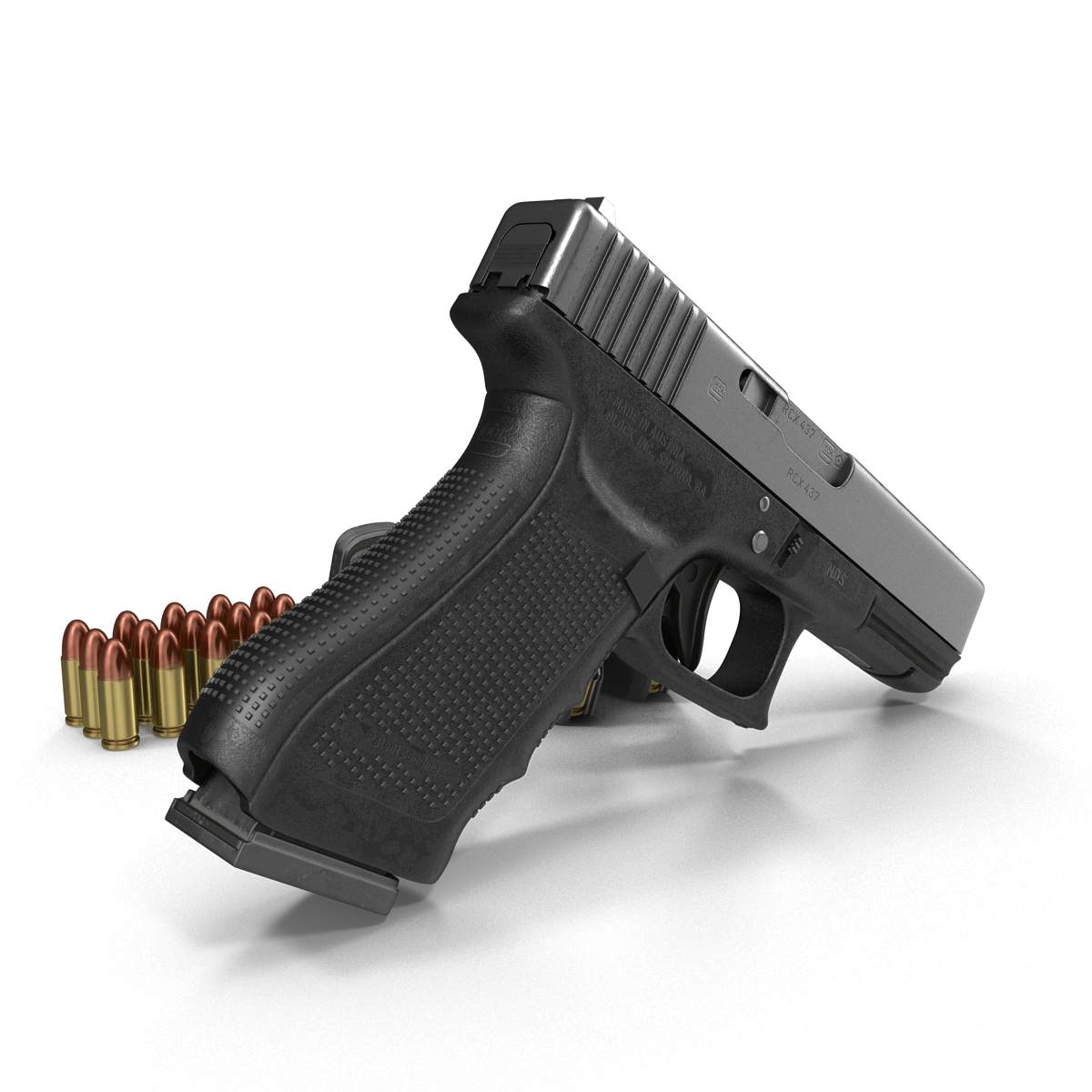 3D Glock 17 Semi Automatic Pistol Black