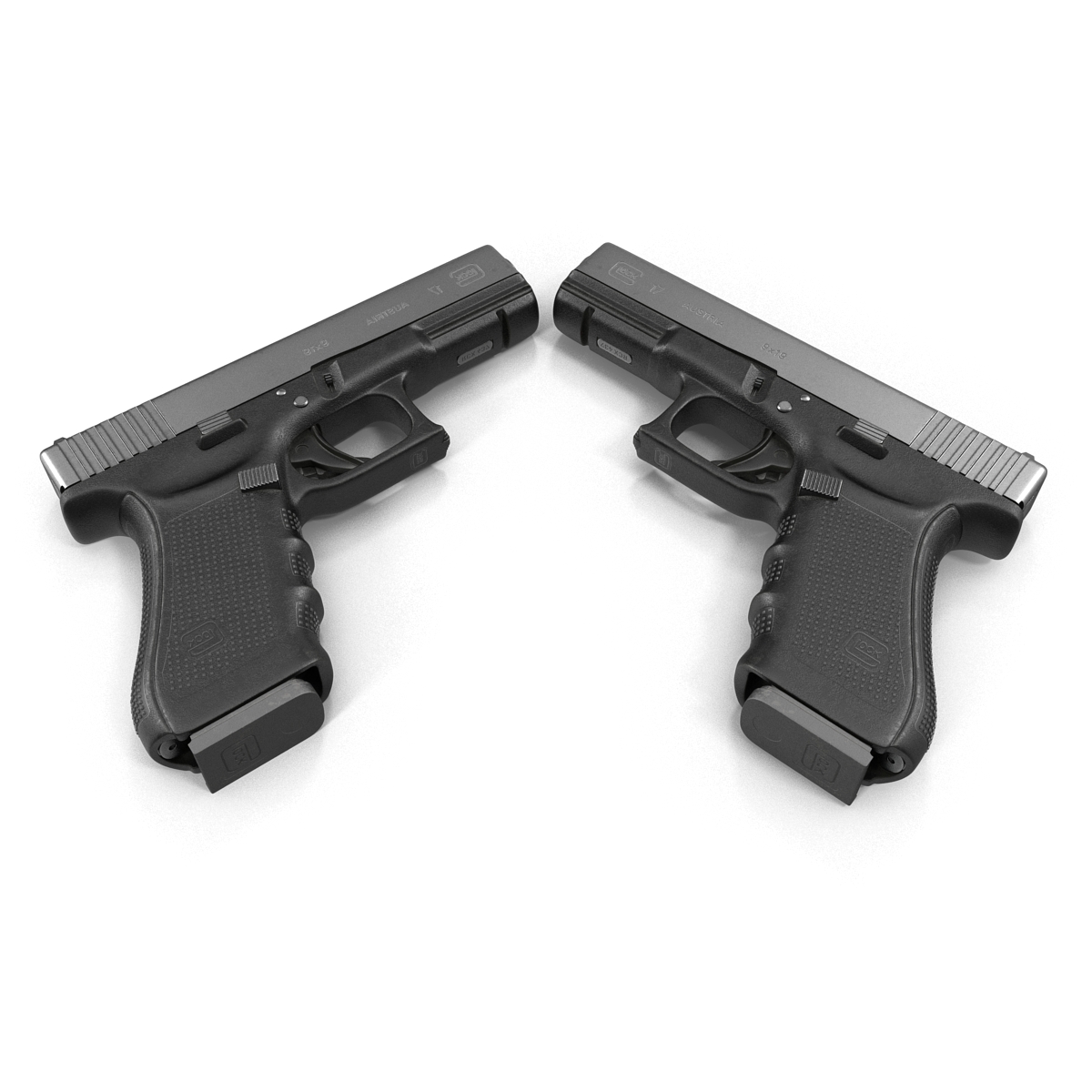 3D Glock 17 Semi Automatic Pistol Black