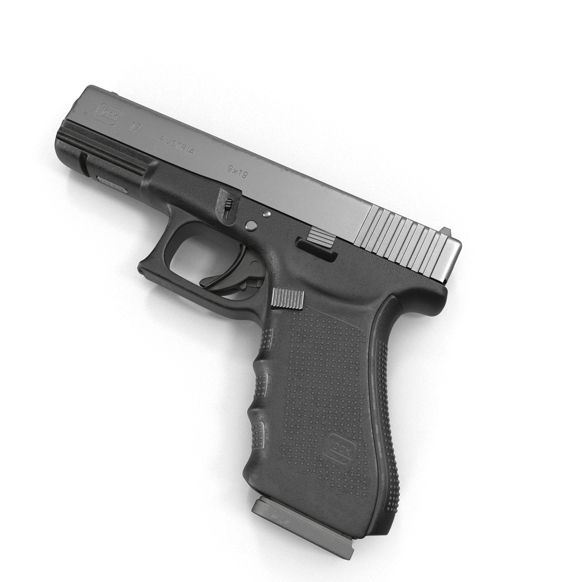 3D Glock 17 Semi Automatic Pistol Black