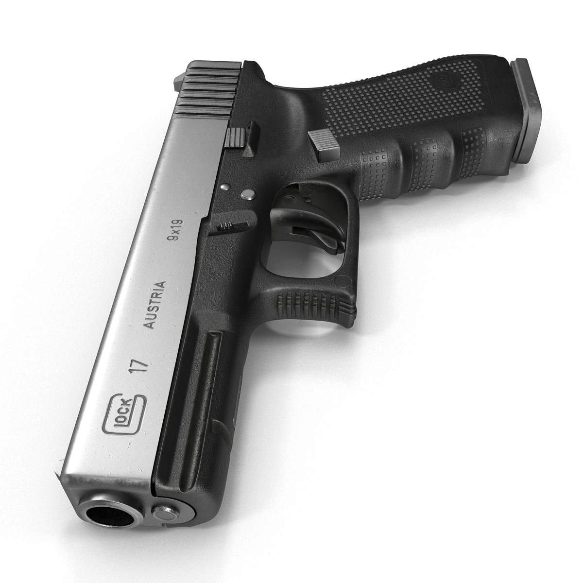 3D Glock 17 Semi Automatic Pistol Black