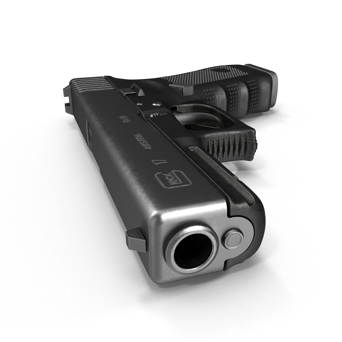 3D Glock 17 Semi Automatic Pistol Black