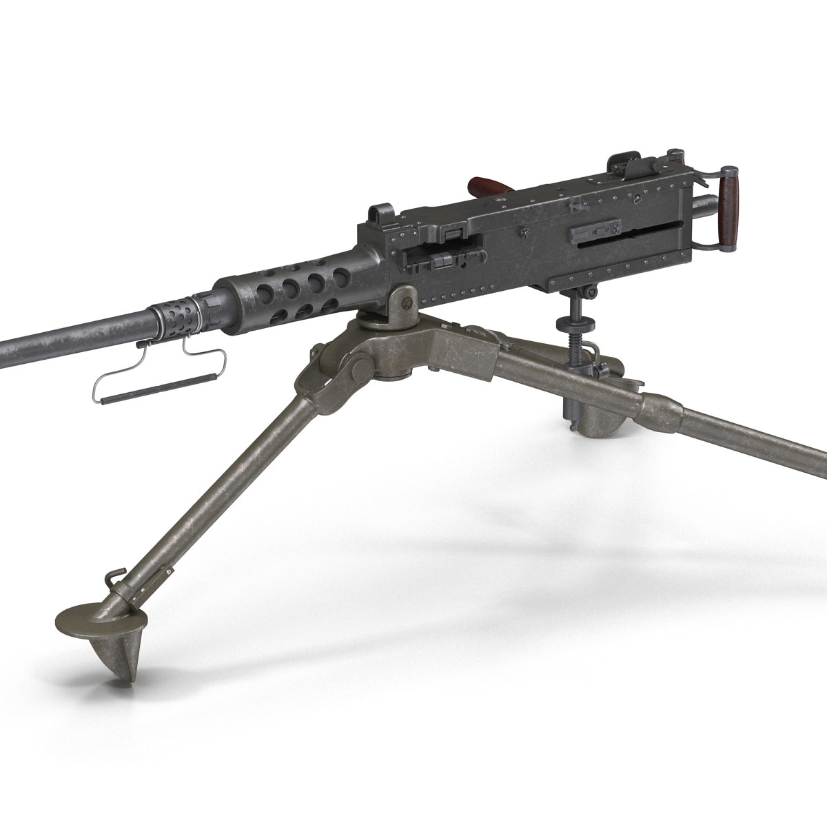 Machine Gun Browning M2 on an M3 Tripod 3D model