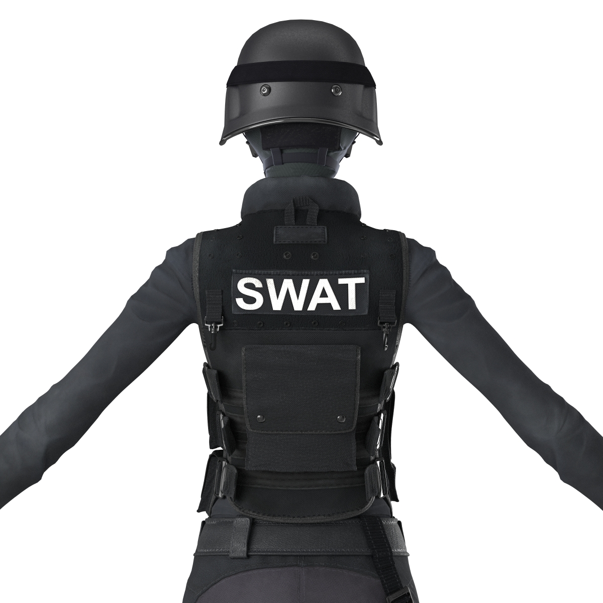 3D SWAT Woman Asian Rigged model