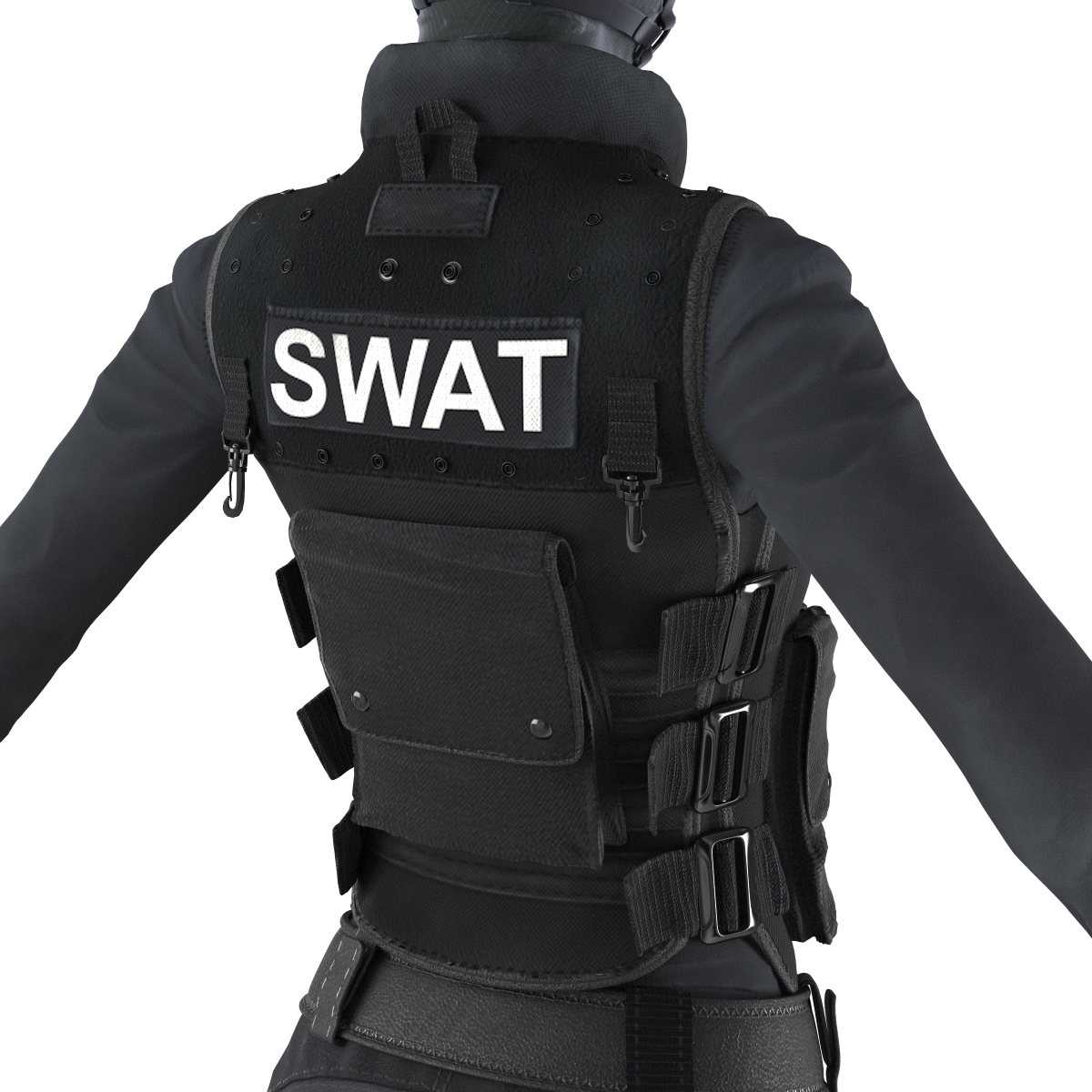 3D SWAT Woman Asian Rigged model