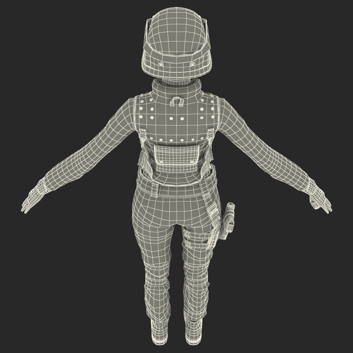 3D SWAT Woman Asian Rigged model